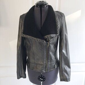 KUT from the Kloth Dark Gray Pleather Moto or Bomber Jacket, Size M